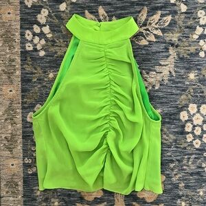 STAUD Tahlia Ruched Gauze Halter Top